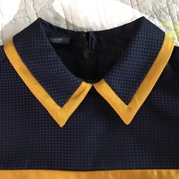 Scotch & Soda Top Mixed Fabric Collared Sz XS - Picture 10 of 11